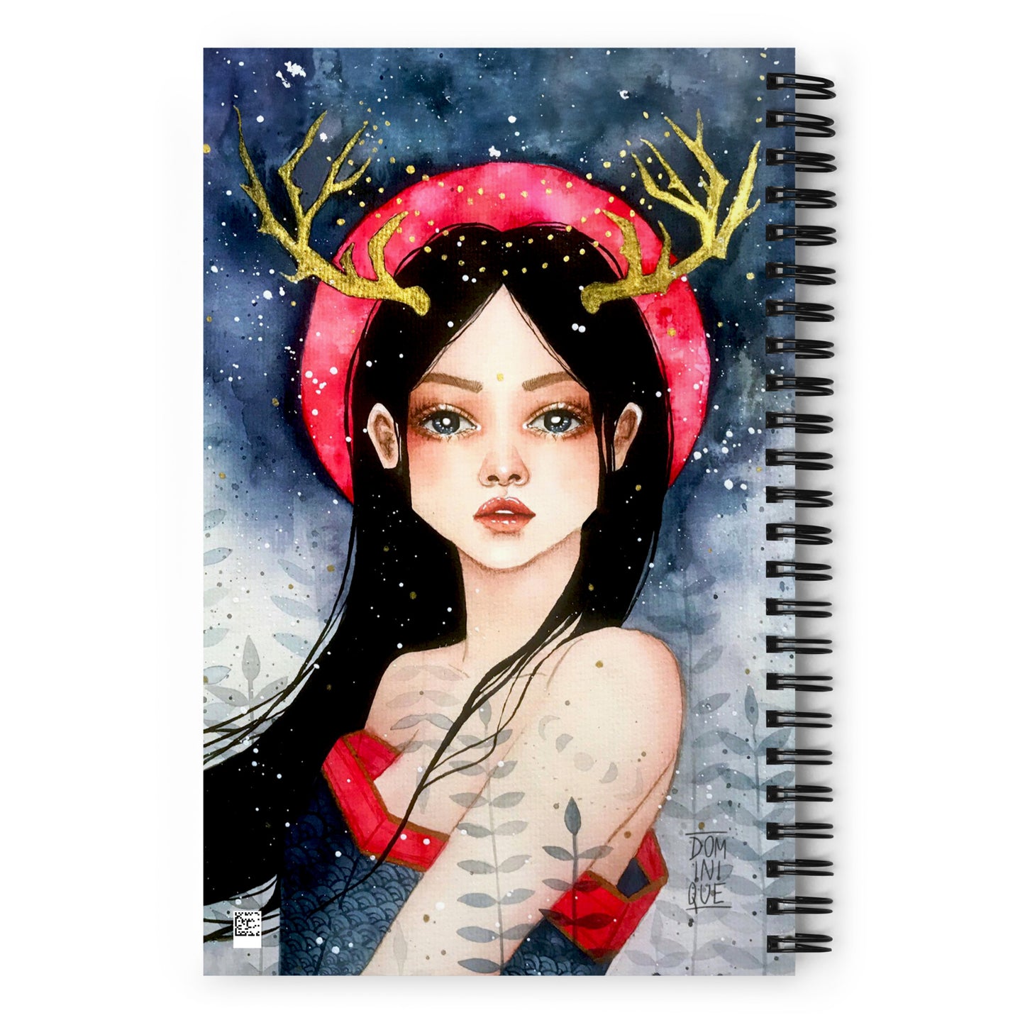 Watercolour Deer Portrait Spiral notebook - Dominique