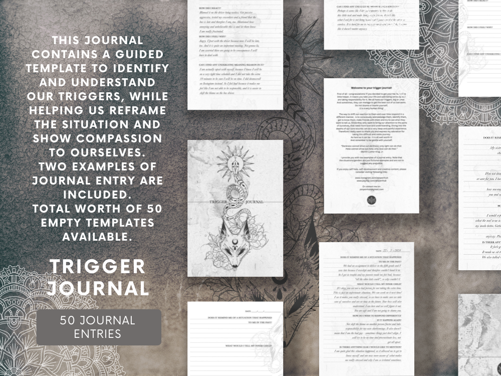 Trigger Journal – Digital Download for Self-Reflection and Emotional Healing - Dominique