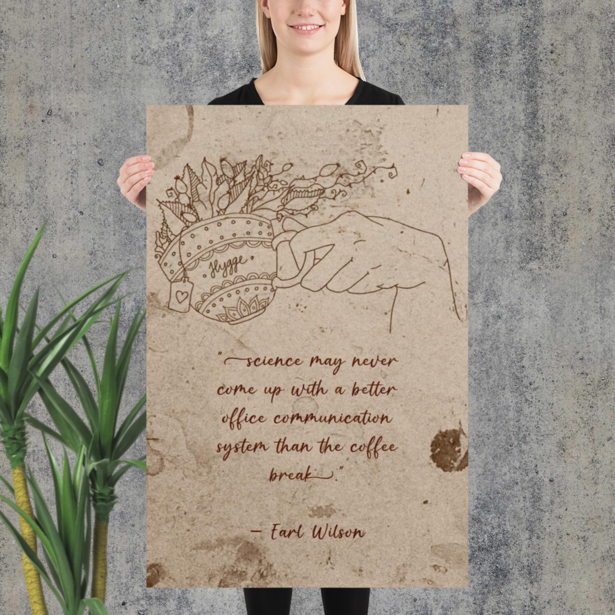 Hygge Coffee Illustration and Quote Poster - Dominique
