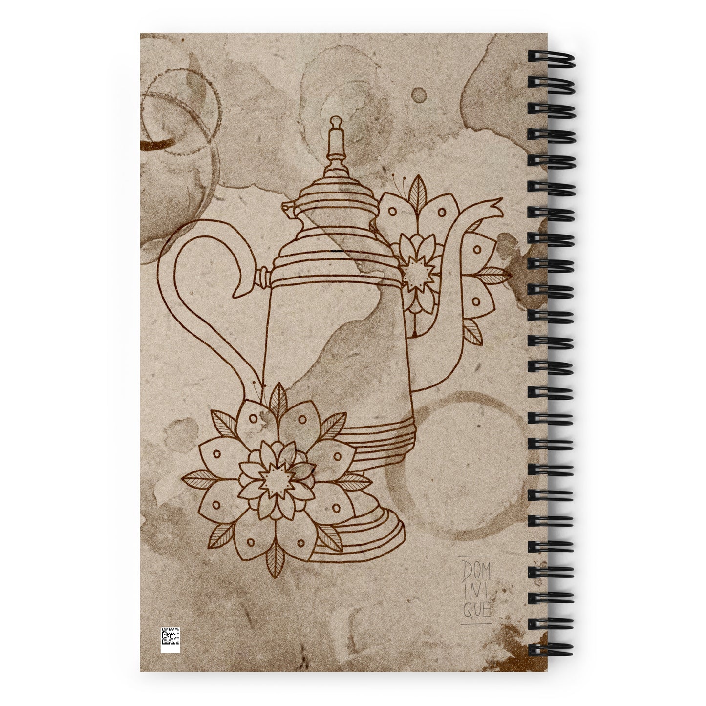 French Press Coffee Spiral notebook - Dominique