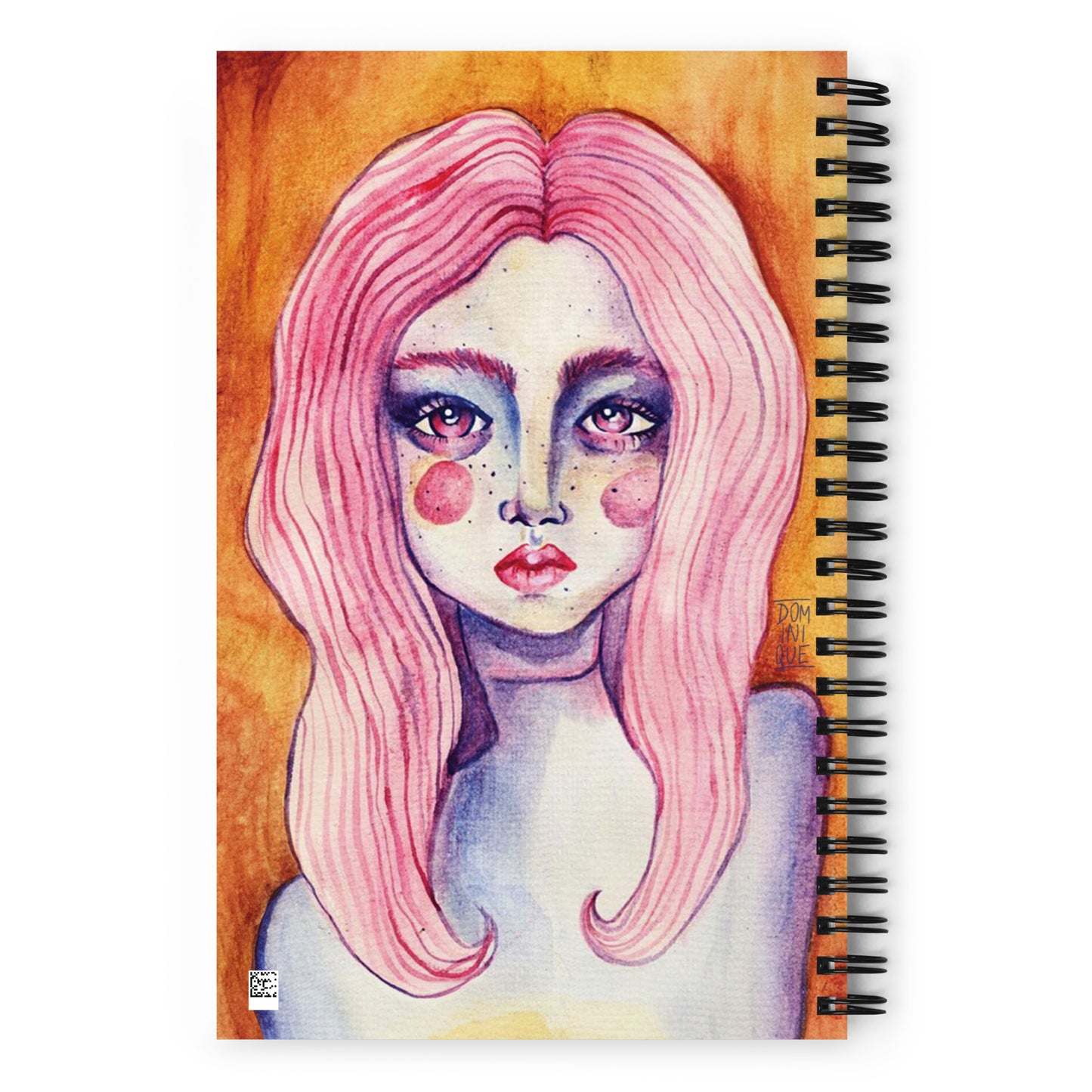 Watercolour Portrait Spiral notebook - Dominique