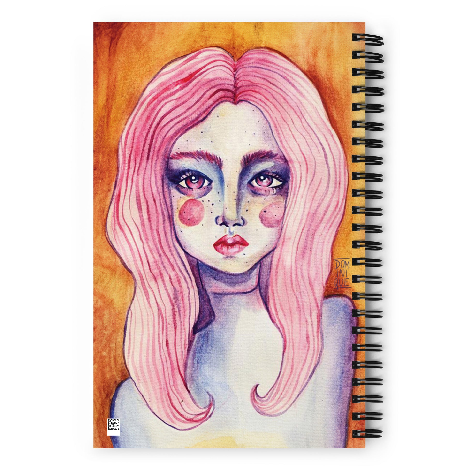 Watercolour Portrait Spiral notebook - Dominique