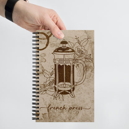 French Press Coffee Spiral notebook - Dominique