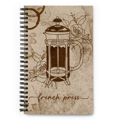 French Press Coffee Spiral notebook - Dominique