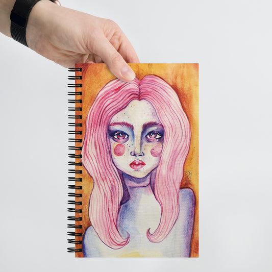 Watercolour Portrait Spiral notebook - Dominique