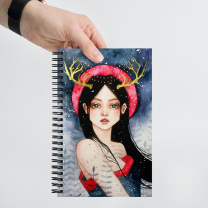Watercolour Deer Portrait Spiral notebook - Dominique