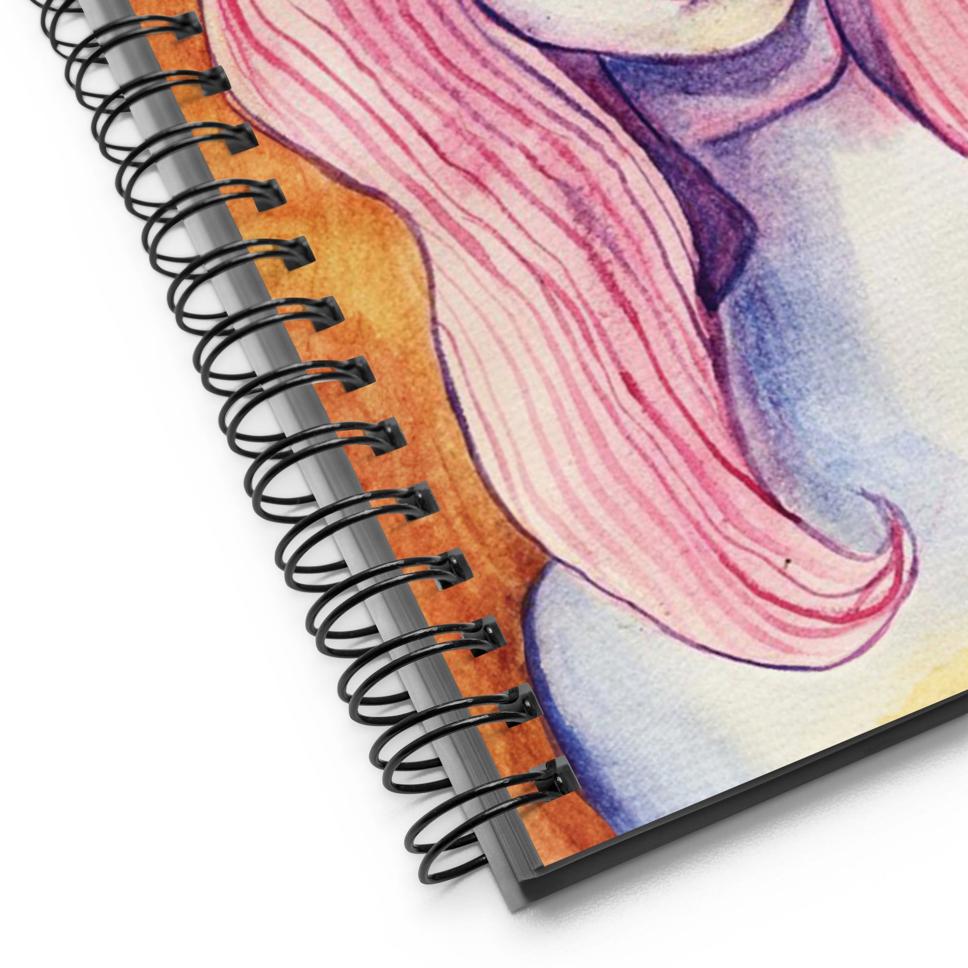 Watercolour Portrait Spiral notebook - Dominique