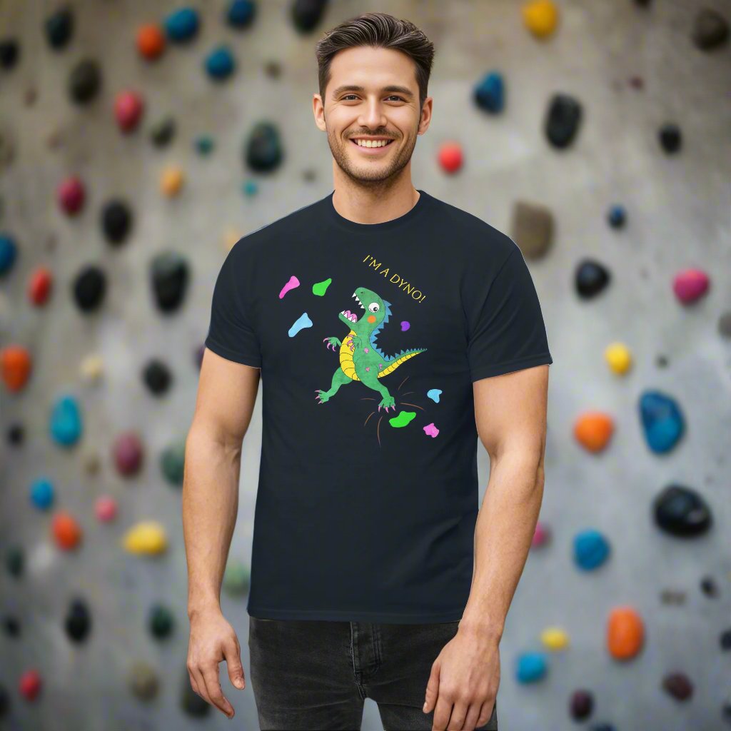 Funny I'm a Dyno Bouldering T-Shirt – Perfect for Climbers & Outdoor Enthusiasts or Dino Lovers